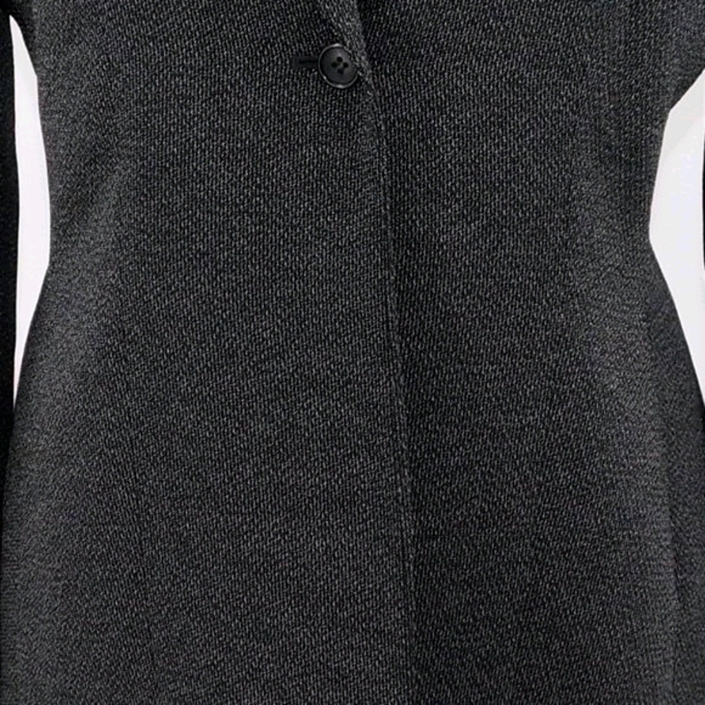 Tahari Grey One Button Herringbone Blazer - Picture 9 of 13
